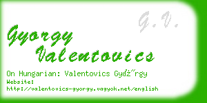 gyorgy valentovics business card